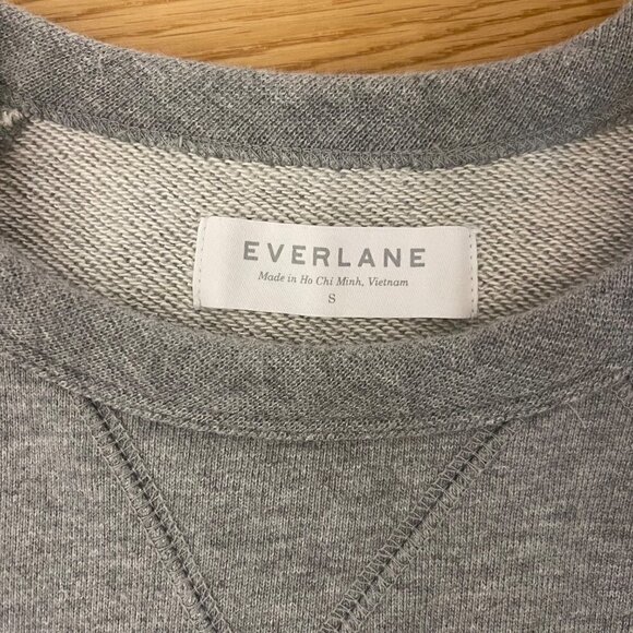 EVERLANE The Unisex French Terry Pullover Crew Heathered Gray Size S - Picture 8 of 11